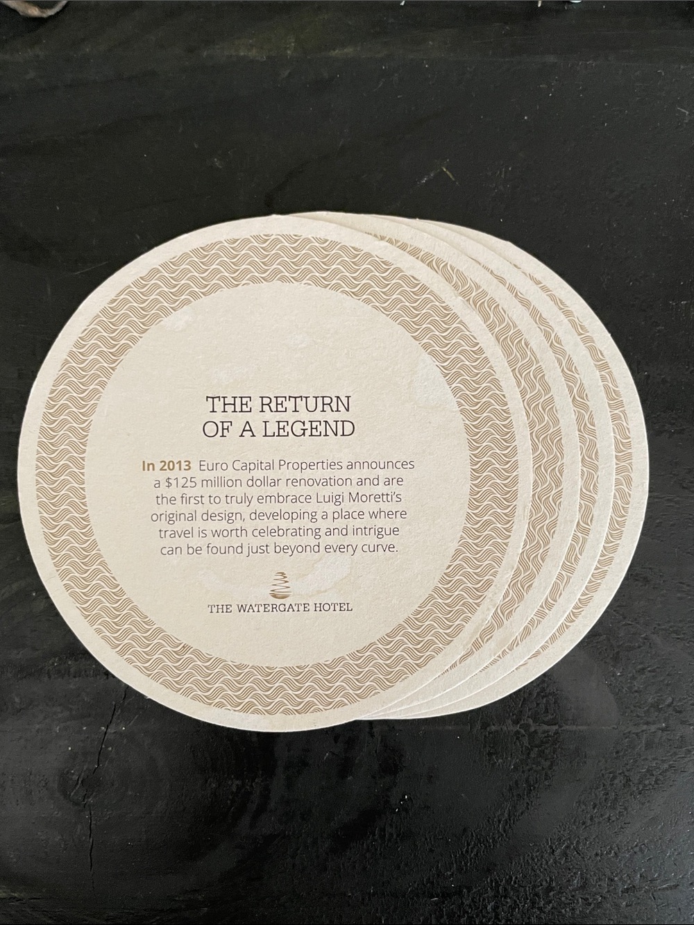 NEW The Watergate Hotel Beverage Coaster Set (Set of 4)